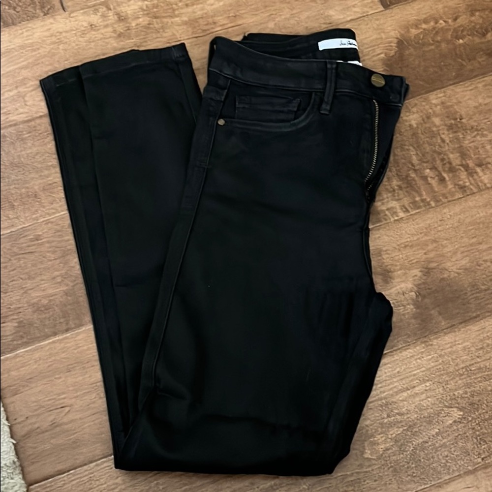 Waxed black denim jean